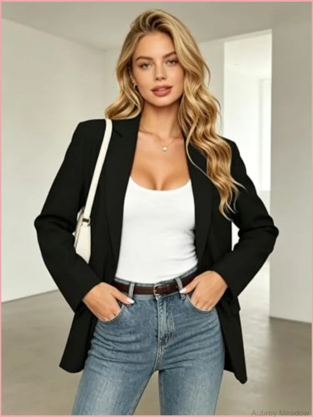 Women's Slim Fit Blazer with Notch Lapels Long Sleeve Lightweight Office